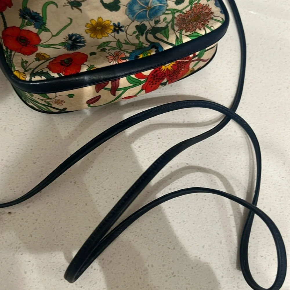Gucci Vintage Small Flower Pattern Canvas Shoulder bag japan exclusive - Picture 6 of 10